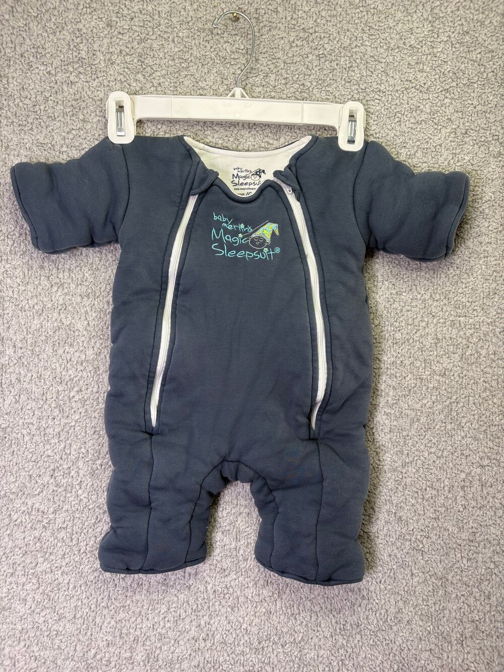 Baby Merlin Magic Sleepsuit Large 3-6 Months Blue Cotton Padded Sleep Suit